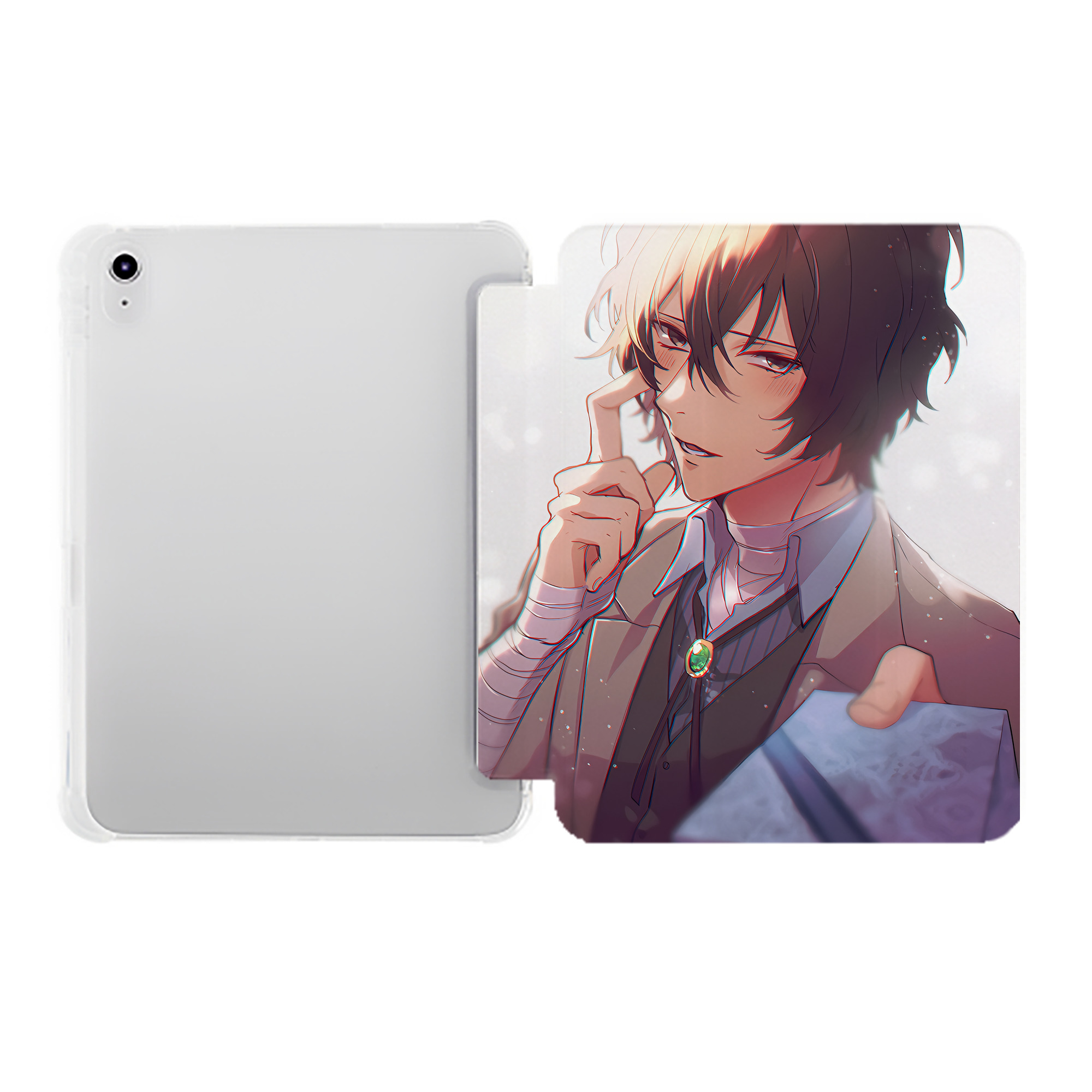 （画像用） 文豪ストレイドッグス Bungo Stray Dogs IPad ケース ペン収納付き 三つ折りスタンド PUレザー×シリコン 対応機種9.5/10.5/10.9インチ